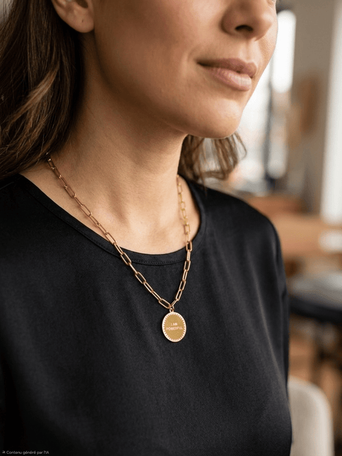 Collier Chaîne Trombone Or 24k Médaille - A.F.V. Sud